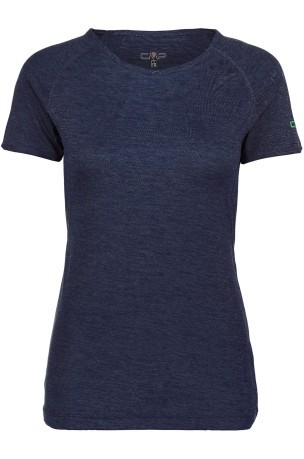 T-Shirt de Senderismo de las Mujeres de la Técnica de +6 azul