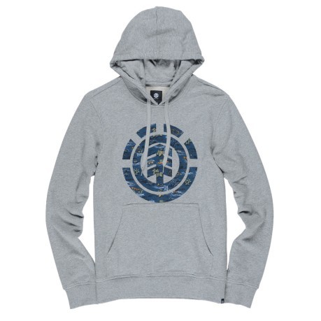 Sweatshirt With Hood Man Logo Fill grey