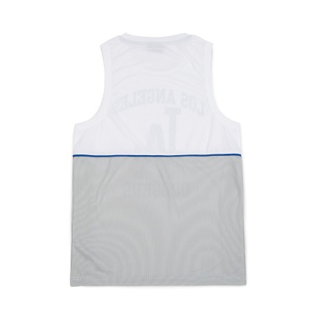 Tank top Man of the Poly Mesh blue white front