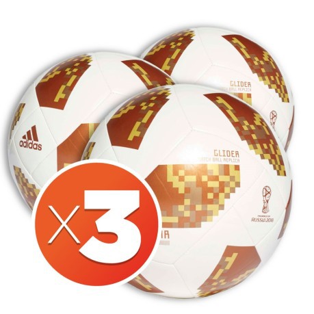 Combo Palloni Calcio Adidas Telstar World Cup Glider Bianco Oro