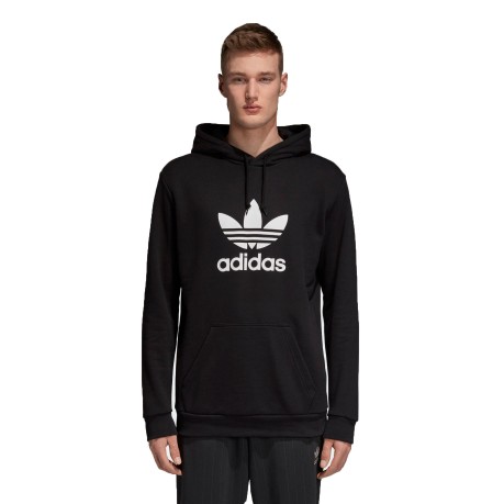 mens black adidas trefoil hoodie